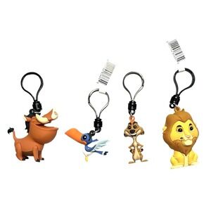 DISNEY The Lion King Character Keychain Set Simba Timon Pumbaa Zazu Clip Charms